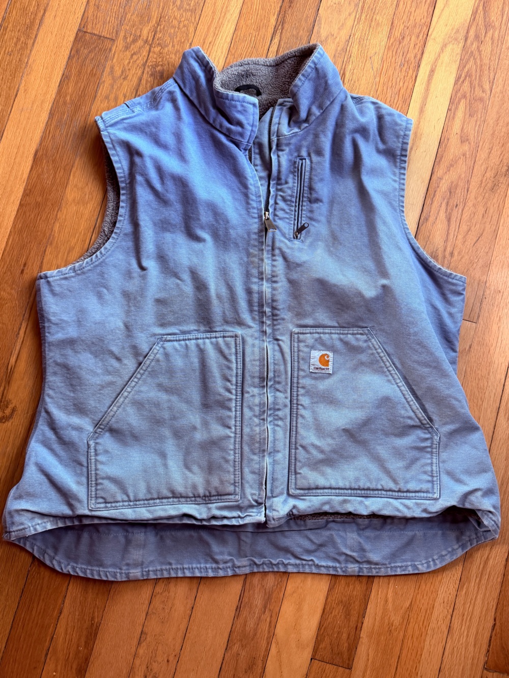 Carhartt blue Sherpa lined vest